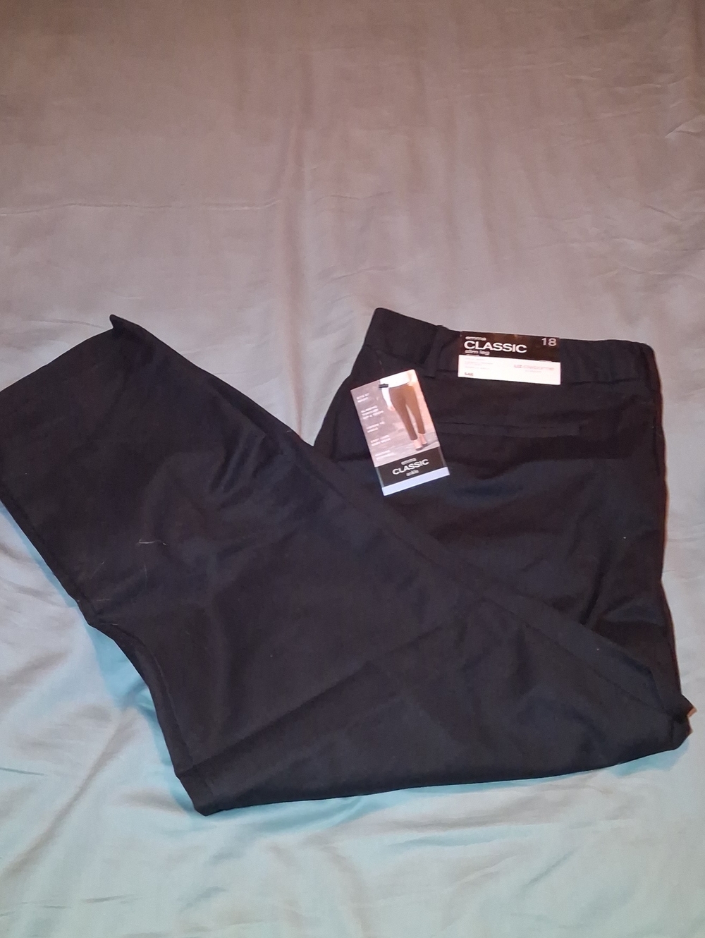 Liz Claiborne Black Classic Straight Leg Trousers